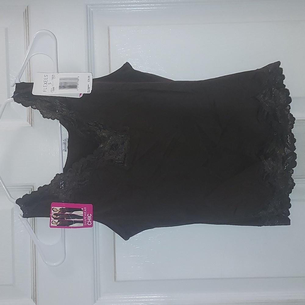 Flexees brand brown lace trim tank top
